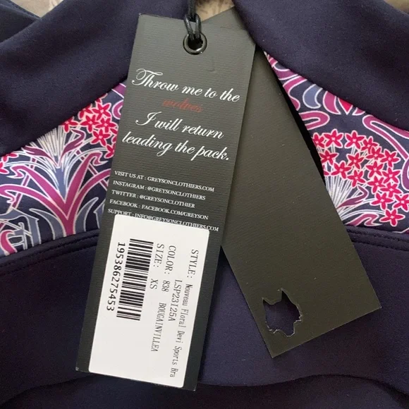 Greyson Nouveau Floral Devi Sports Bra XS NWT - Picture 5 of 5